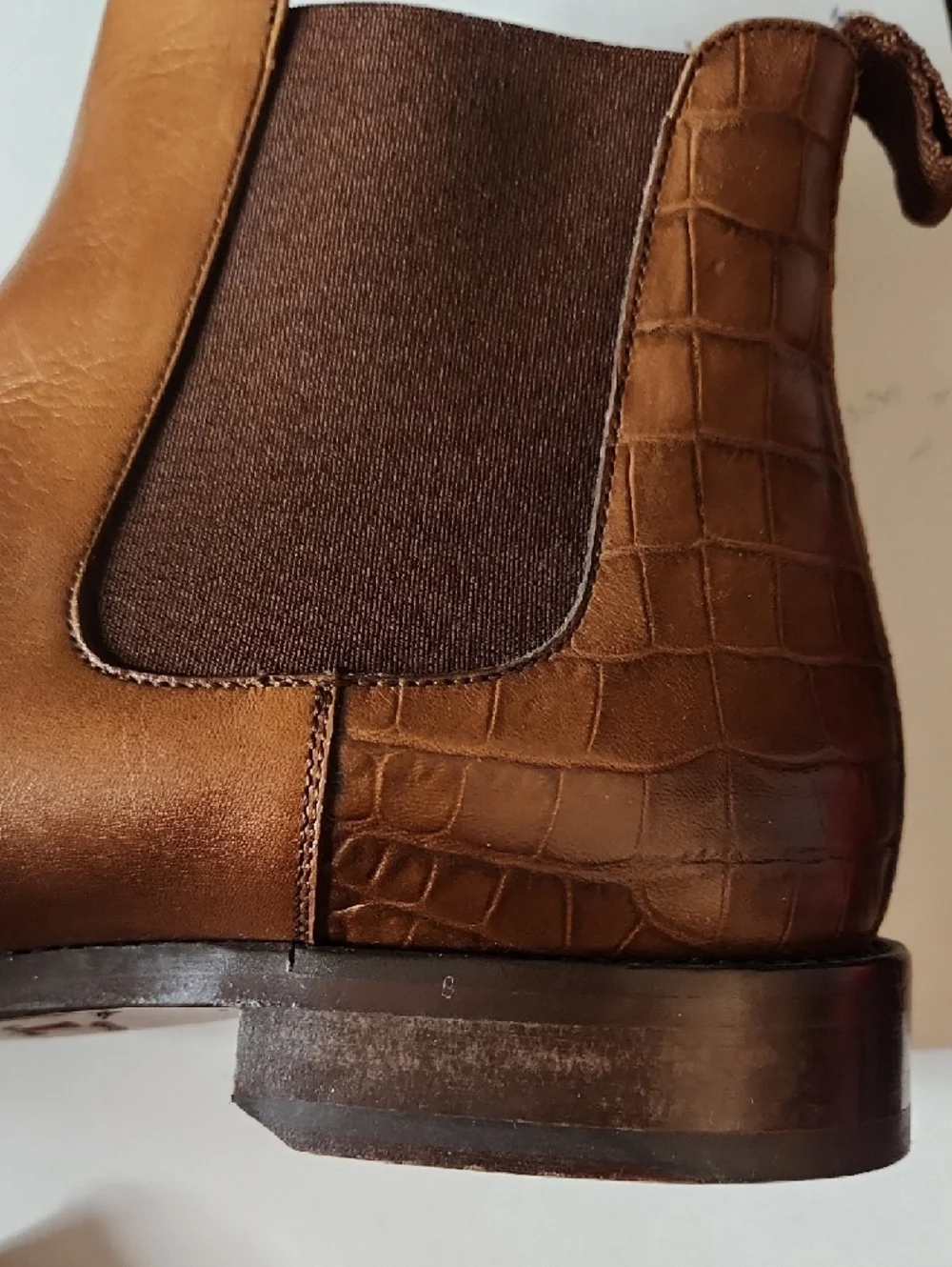 Taft Men's Hiro Leather & Embossed Croc Details Chelsea Boots - Size 42 (9)